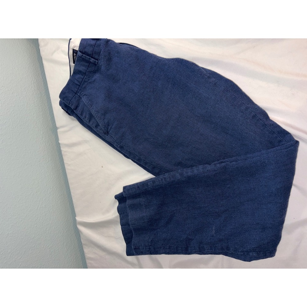 J.Crew Slim Bedford Blue Glen Plaid Pants Mens 35x32 Textured Trousers